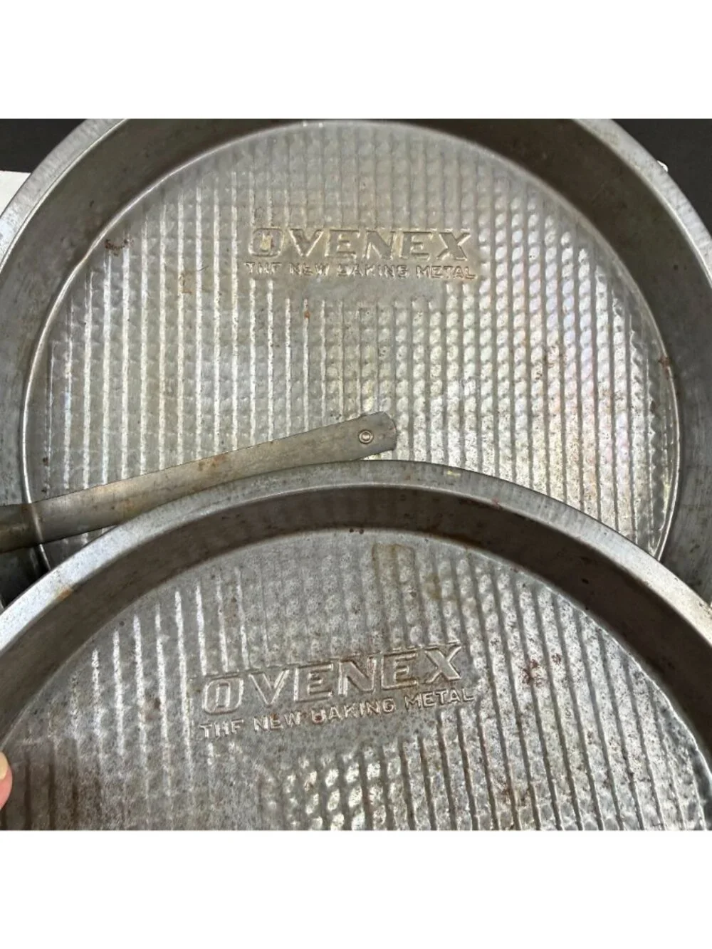 Vintage Ovenex Round Cake Pans with Slider Lot of 3